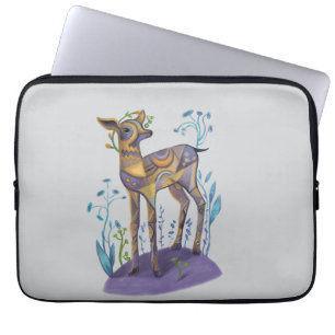 cute deer illustration laptop sleeve