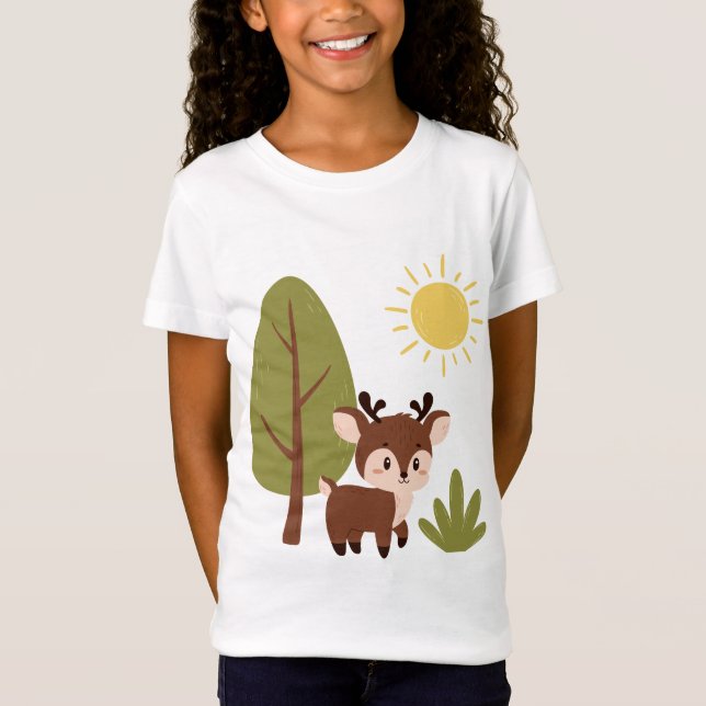 Cute deer in the forest T-Shirt (Front)