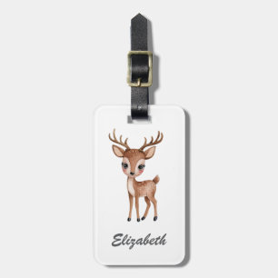 Cute Deer Personalised Kid's Luggage Tag