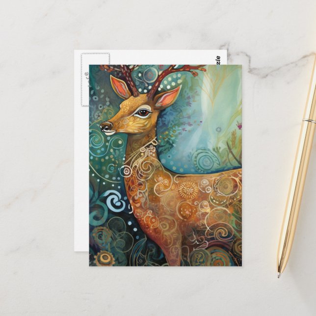Cute Deer Postcard (Front/Back In Situ)