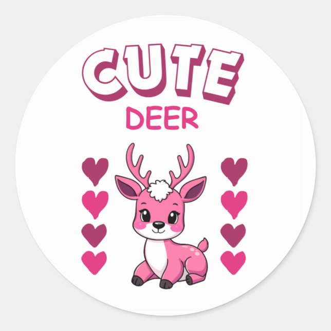 cute deer sticker design  (Front)