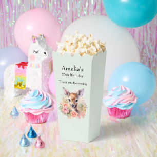 Cute Deer Surrounded By Roses Birthday Thank You Favour Box