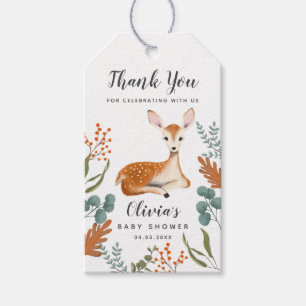 Cute Deer Theme Gender Neutral Fall Baby Shower Gift Tags