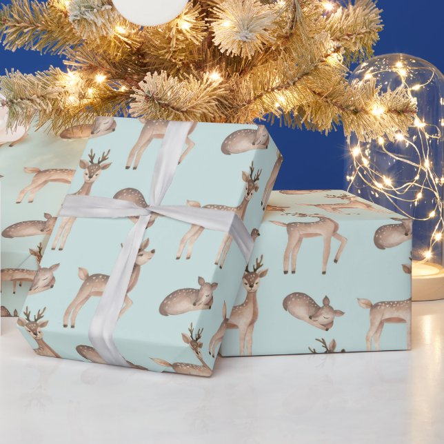 Cute Deer Themed Christmas Wrapping Paper (Holidays)