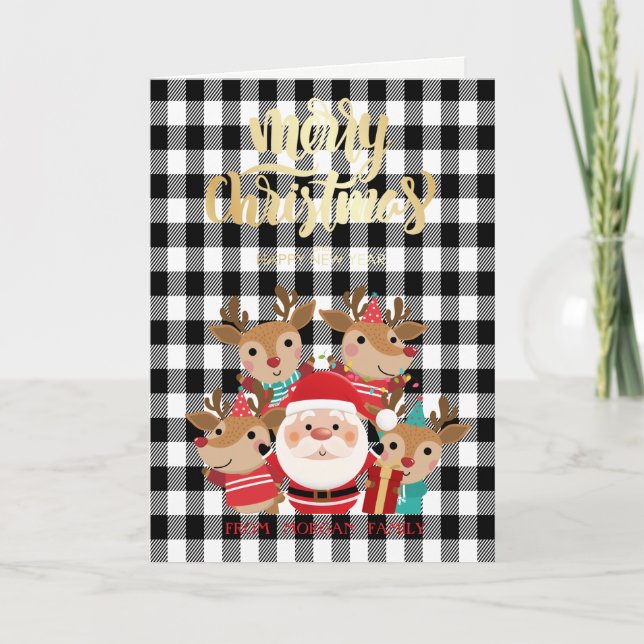 Cute Deers Black Buffalo Plaid Holiday  (Front)
