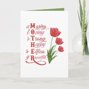 Cute definition Mother word art customisable Holiday Card