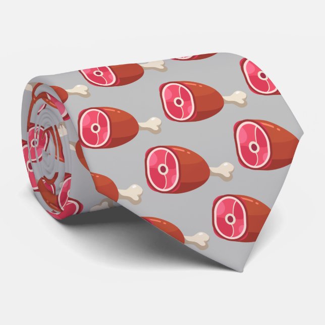 Cute deli ham tiled food tie (Rolled)
