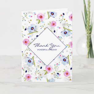 Cute Delicate Flowers Thank You Card
