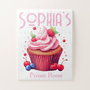 Cute Delicious Pink Strawberry Cupcake Puzzles 