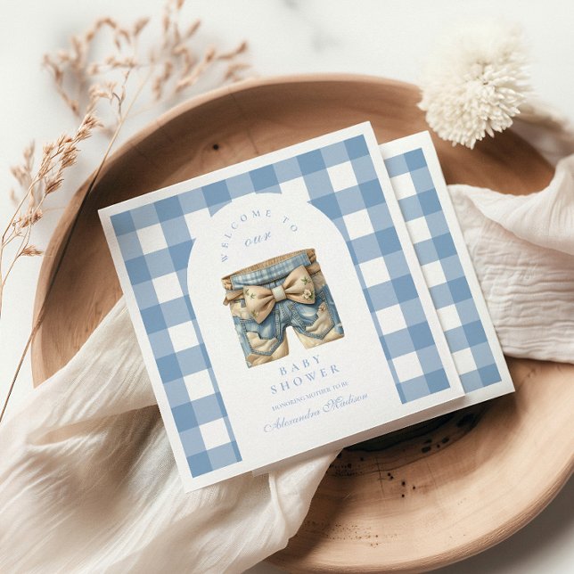 Cute Denim Baby Shower Napkin (Creator Uploaded)