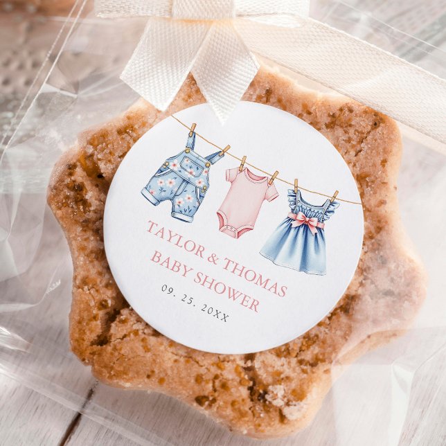 Cute Denim Blue Jean Girl Classic Round Sticker (Creator Uploaded)