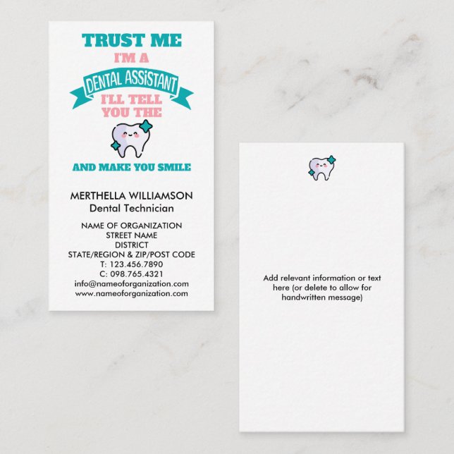 Cute DENTAL ASSISTANT Tell You The Truth Business Card (Front/Back)