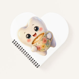 Cute Dental Coffee Lover Kawaii Character Notebook