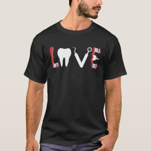 Cute Dental Love Dentistry Tools Dental Hygienists T-Shirt