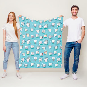 Cute Dental Pattern Fleece Blanket