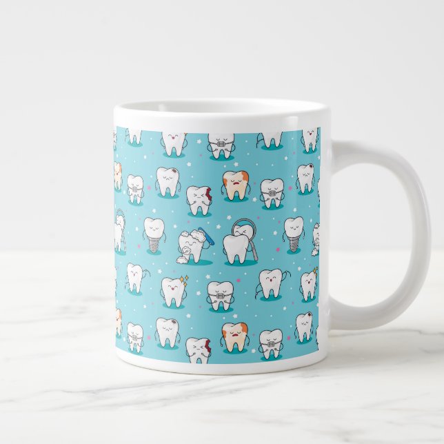 Cute Dental Pattern Large Coffee Mug (Right)