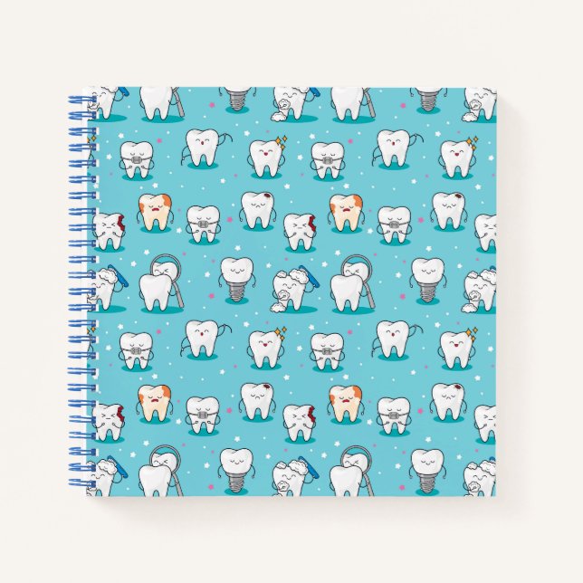 Cute Dental Pattern Notebook (Front)
