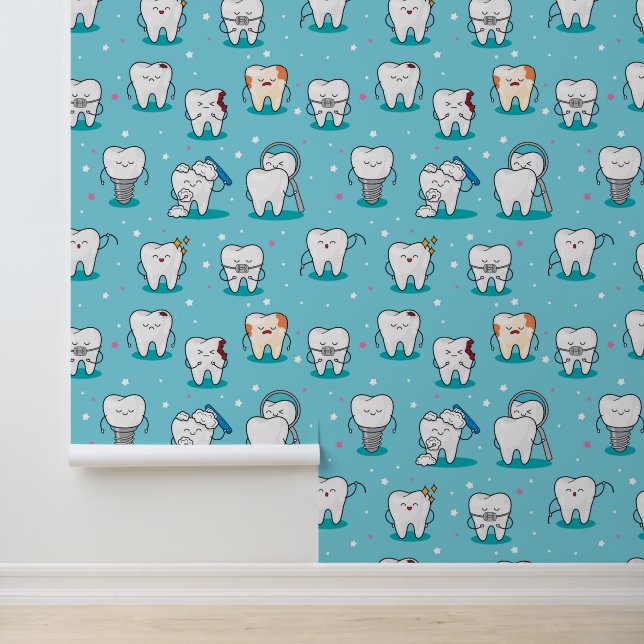Cute Dental Pattern Wallpaper (Application)