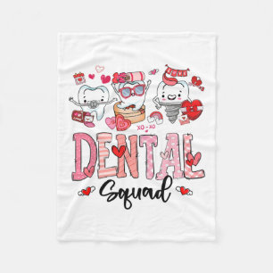 Cute Dental Squad Happy Valentine's Day Fleece Blanket