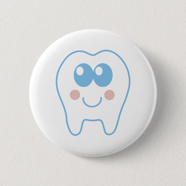 Cute Dental Tooth 6 Cm Round Badge (Front)