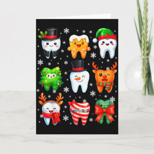 Cute Dental Tooth Snowman Christmas Xmas Men Women Card