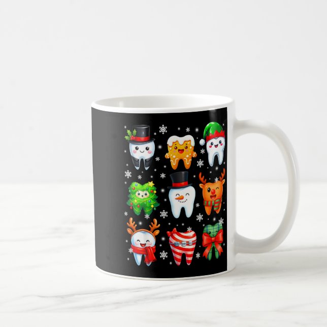 Cute Dental Tooth Snowman Christmas Xmas Men Women Coffee Mug (Right)