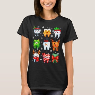 Cute Dental Tooth Snowman Christmas Xmas Men Women T-Shirt