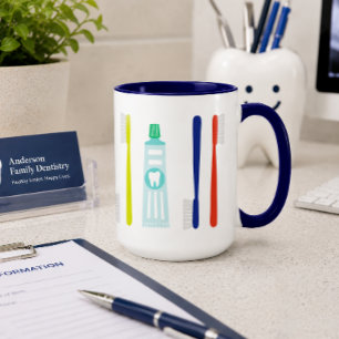 Cute Dental Toothpaste Toothbrush  Mug