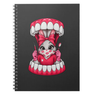 Cute Dentist Cat Funny Dental Hygiene Art Notebook