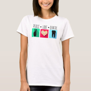 Cute Dentist Dental Hygienist Leopard Heart Teeth T-Shirt