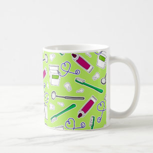 Cute Dentist / Dental Hygienist Love Green Purple Coffee Mug
