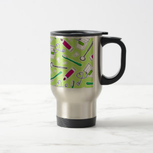 Cute Dentist / Dental Hygienist Love Green Purple Travel Mug