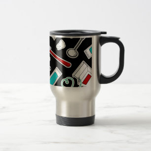 Cute Dentist / Dental Hygienist Print Black Travel Mug