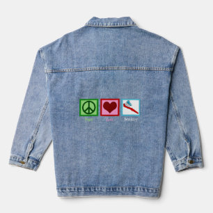 Cute Dentist Peace Love Dentistry Denim Jacket
