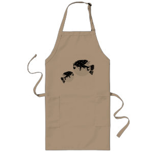 Cute Derpy Pufferfish Illustration T-Shirt Long Apron