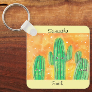 Cute Desert Cactus Key Ring