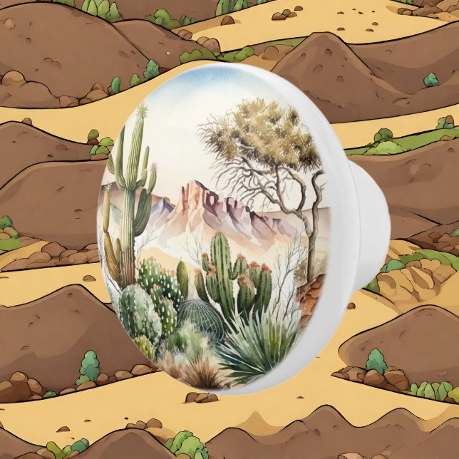 cute desert cactus lovers  ceramic knob (Creator Uploaded)