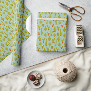 Cute Desert Cactus Plants Wrapping Paper