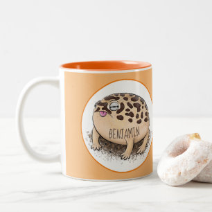Cute desert rain frog cartoon illustration Two-Tone coffee mug