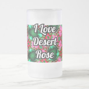 Cute Desert Rose Pattern Frosted Glass Beer Mug