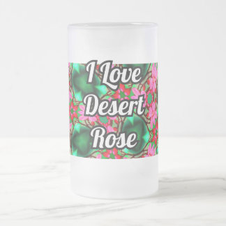Cute Desert Rose Pattern Frosted Glass Beer Mug