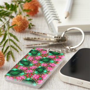 Cute Desert Rose Pattern Key Ring