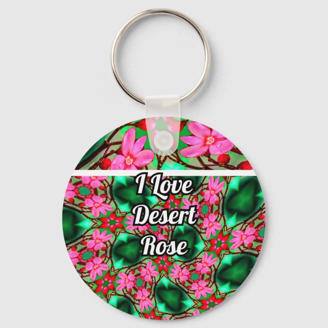 Cute Desert Rose Pattern Key Ring (Front)
