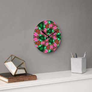 Cute Desert Rose Pattern Round Clock