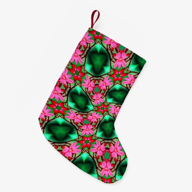 Cute Desert Rose Pattern Small Christmas Stocking (Front (Hanging))