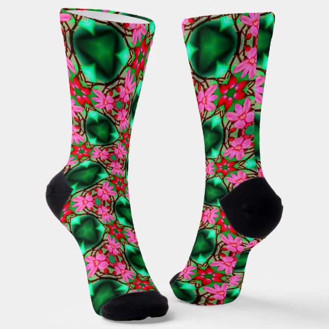Cute Desert Rose Pattern Socks (Angled)