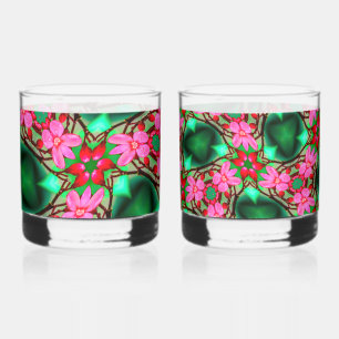Cute Desert Rose Pattern Whiskey Glass