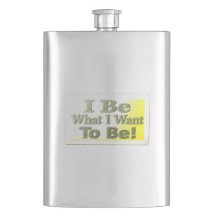 Cute Design About "I Be" T-Shirt Throw Pillow Tri Hip Flask