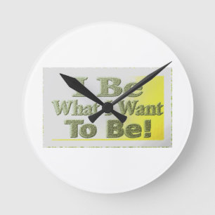 Cute Design About "I Be" T-Shirt Throw Pillow Tri Round Clock