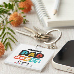 Cute Design Dad Jokes Loading For Father's Day Key Ring